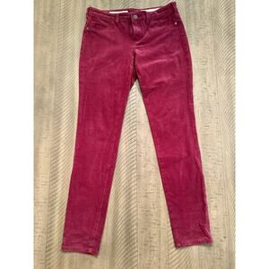 Pilcro & the Letterpress Anthro Red  Skinny Corduroy Jeans Pants Size 26 Petite